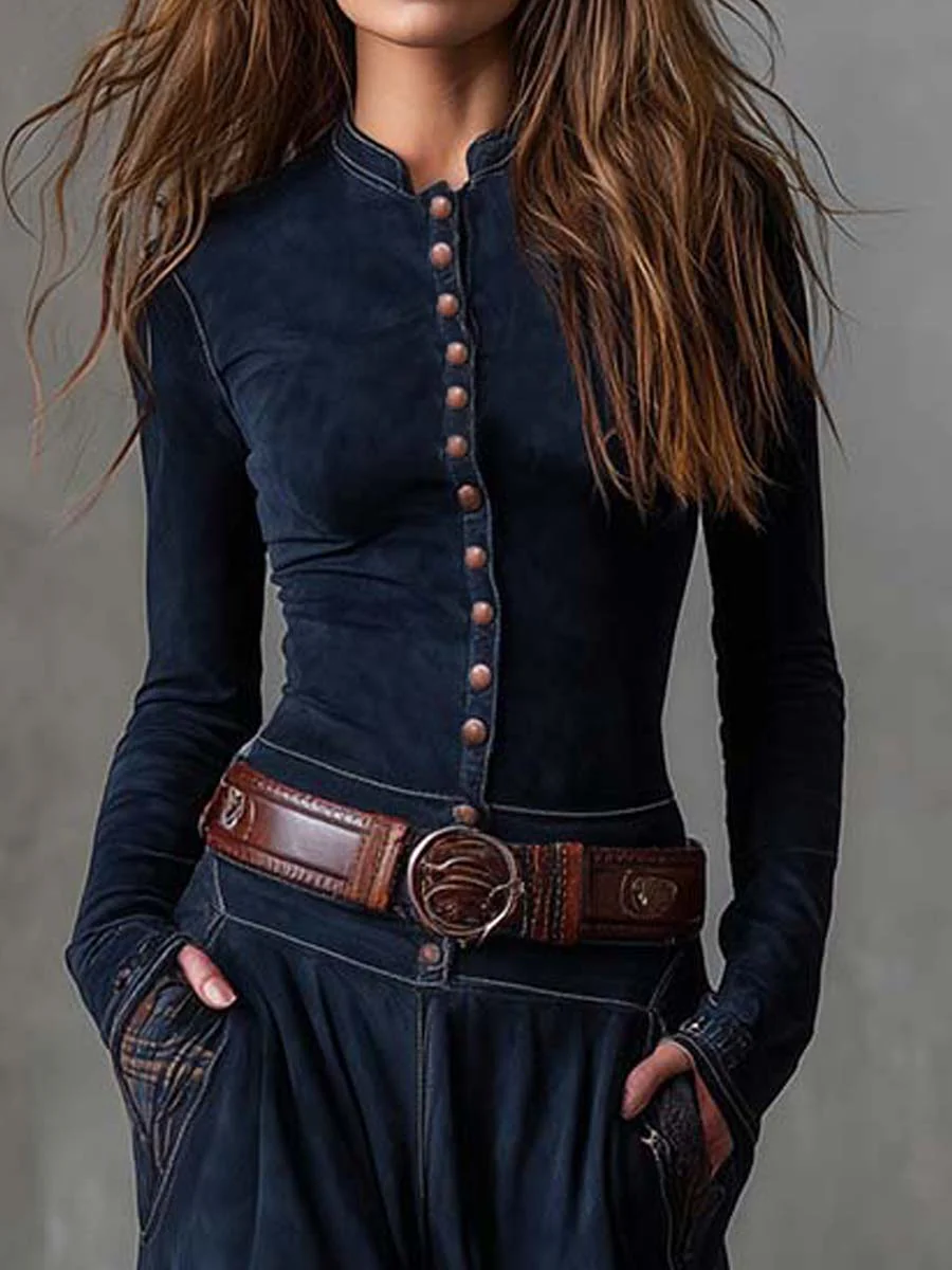 Celia Montiel | Vestido largo de ante Michelle