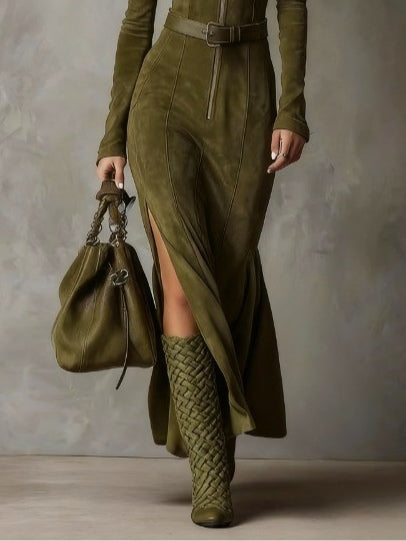 Julieta – Vestido Largo de Ante