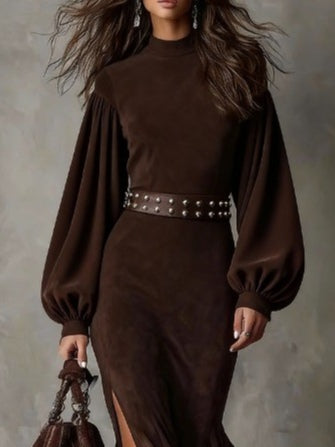 Harriet | Vestido midi vintage de ante